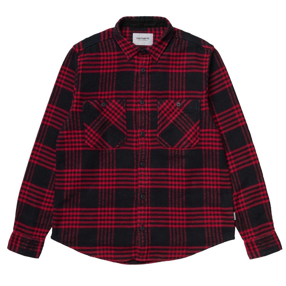 Carhartt WIP Longsleeve Lambie Red and Black Plaid Shirt